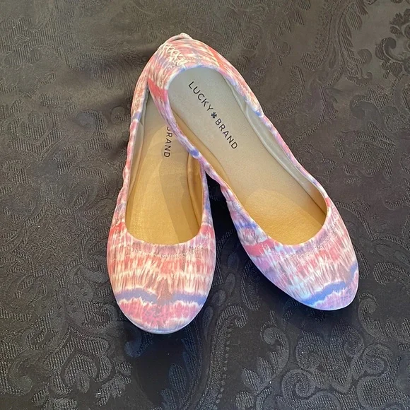 NWT Lucky Brand Emmie Ballet Printed Flat Size 7.5 - Picture 2 of 9